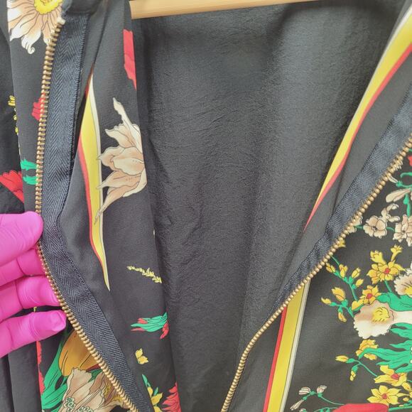 Vintage 80s USA Made Floral Jacket Womens XL XXL (Tag M) Oversized Shoulder Pads - Picture 7 of 9